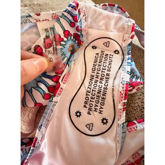 Women’s Floral Bikini Set Size XL Pink & Blue Daisy Print – NWT - Picture 4 of 5